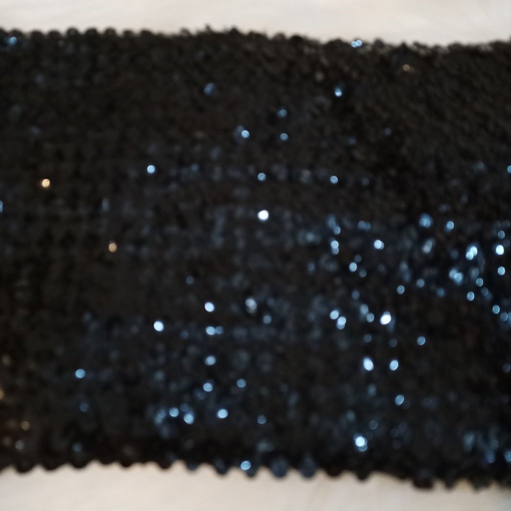 Vintage Black Sequin Waistband Stretchy - Picture 2 of 3